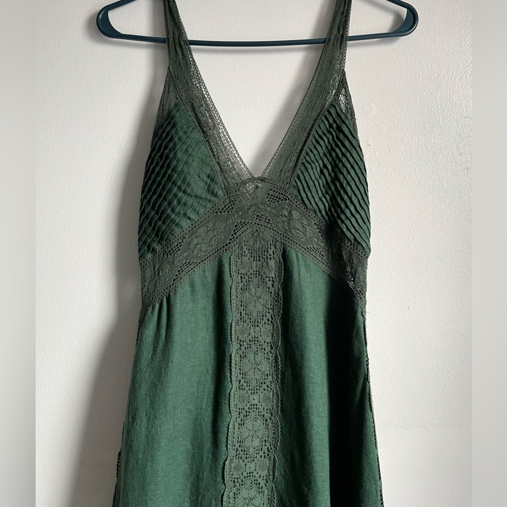 ZARA Linen Green Maxi Dress - Picture 13 of 16
